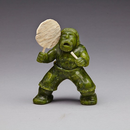Paul Qayutinnuaq, Drum dancer
Stone, antler, 5 3/4 x 4 3/4 x 2 3/4 in. (14.6 x 12.1 x 7 cm)
01657-1