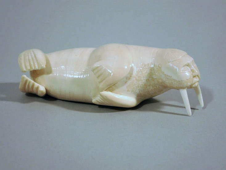 Isaac Kulowiyi, Walrus shaman, 2014
Fossilized ivory, 1 3/4 x 5 1/2 x 2 1/2 in. (4.5 x 14 x 6.3 cm)
02438-1
