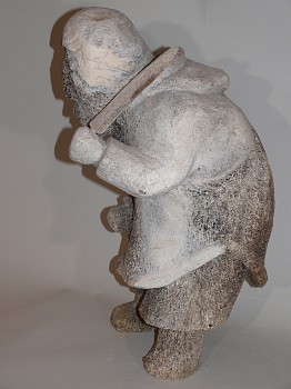 Inuit Anonymous -&nbsp;Large whalebone woman with knife