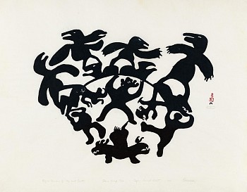 Pitseolak Ashoona -&nbsp;Night demons of sky and earth, 19/50, 1961/54