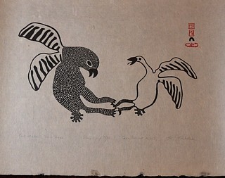 Kiakshuk -&nbsp;Owl attacking snow goose, 10/50, 1961/8